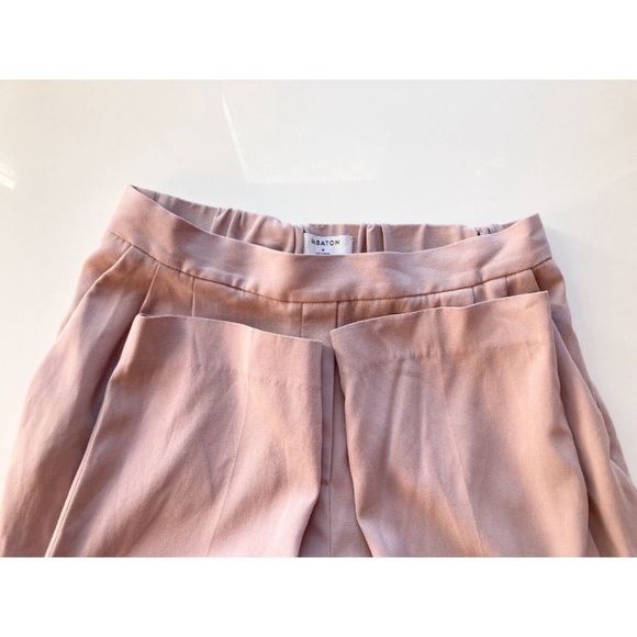 Aritzia BABATON Conan Fawn Pink Crepe Mid Rise Pleated Trousers Pants, Size 4 - Picture 6 of 6